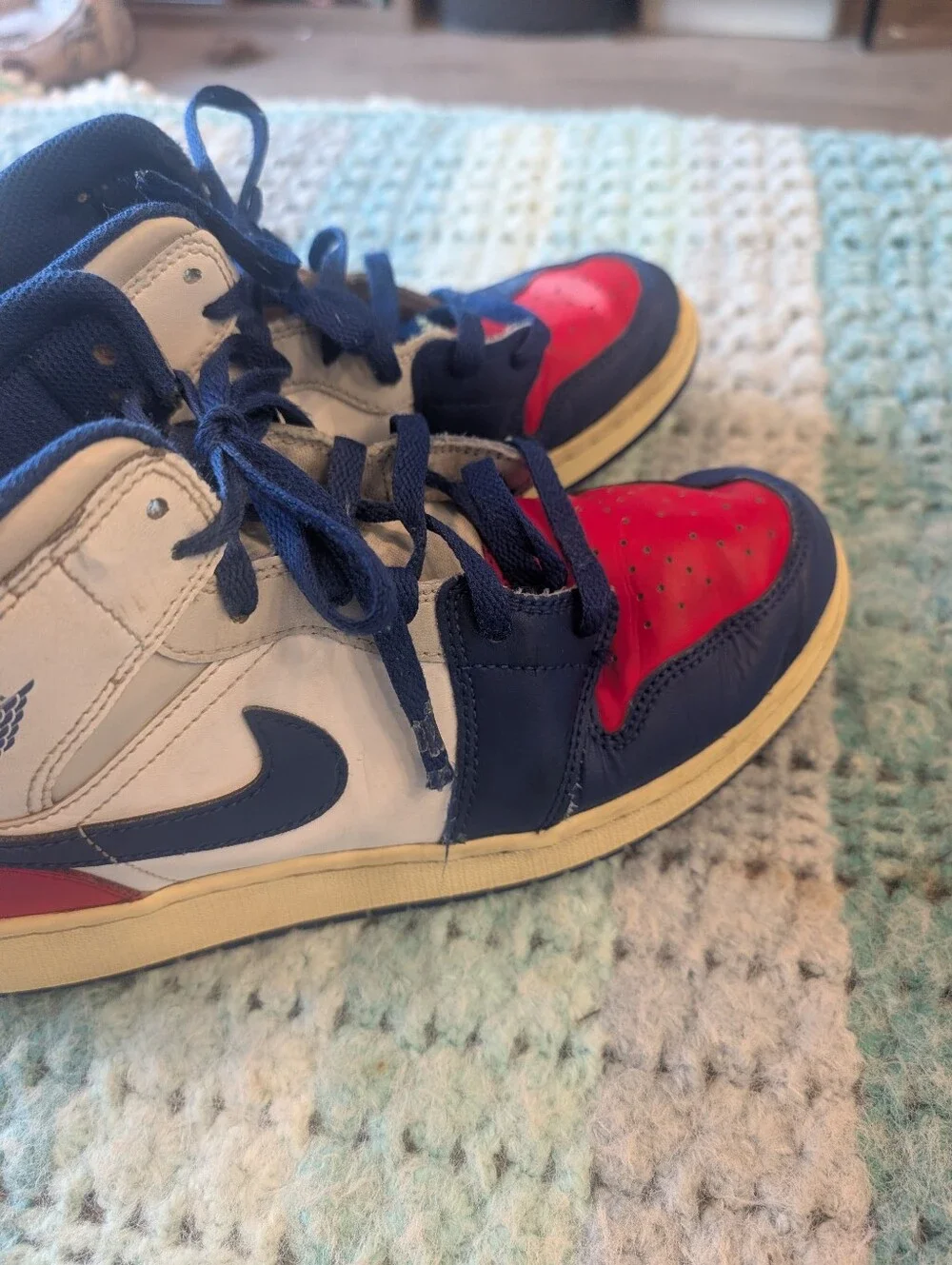 Nike Kids High-Top Sneakers -siE 7  Red / Navy / White